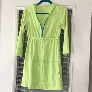 TITLE NINE HOODIE DRESS IN LIME $ AQUA SIZE XS